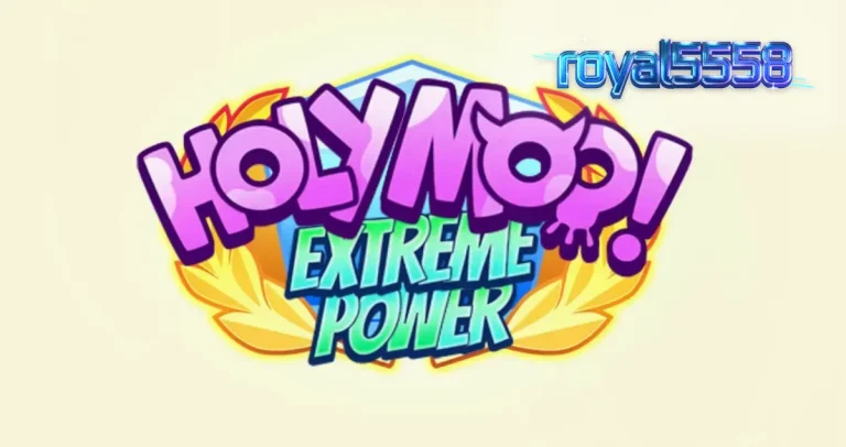 Tampilan layar permainan slot Holy Moo! Extreme Power dengan dewa-dewa sapi di Olympus
